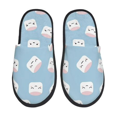 Balery Cartoon Sushi Slient Indoor Furry Fleece Comfort House Shoes Soft Non-Slip Home Shoes Cotton slippers House Slippers-- Large