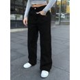 thumbnail image 4 of Aprpith Women's Baggy Jeans Mid Rise Straight Leg Floor Length Denim Pants Loose Fit Boyfriend Jeans For Street Style Regular Sizes, 4 of 9