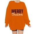 thumbnail image 4 of Christmas Baggy Sweatshirts for Women Xmas Printed Dropped Long Sleeve Fashion Graphic Holiday Pullover Tops (XL, Orange #A), 4 of 5
