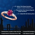 thumbnail image 2 of Gem Stone King 1.65 Ct Red Created Ruby G/H Lab Grown Diamond 18K Rose Gold Plated Silver Ring, 2 of 6