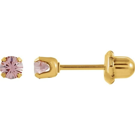 24k Jewelry - Bella Grace Jewelry Collection 24K Gold-Washed Stainless Steel Imitation Alexandrite Inverness Piercing Earrings