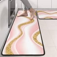 thumbnail image 2 of Kitchen Rugs Sets Of 2,Pink Marble Gold Wave Pattern Anti Fatigue Kitchen Mat Rugs Non Slip Washable,Decorative Kitchen Floor Mats for Kitchen,Sink,Laundry,17"x47"+17"x47", 2 of 5