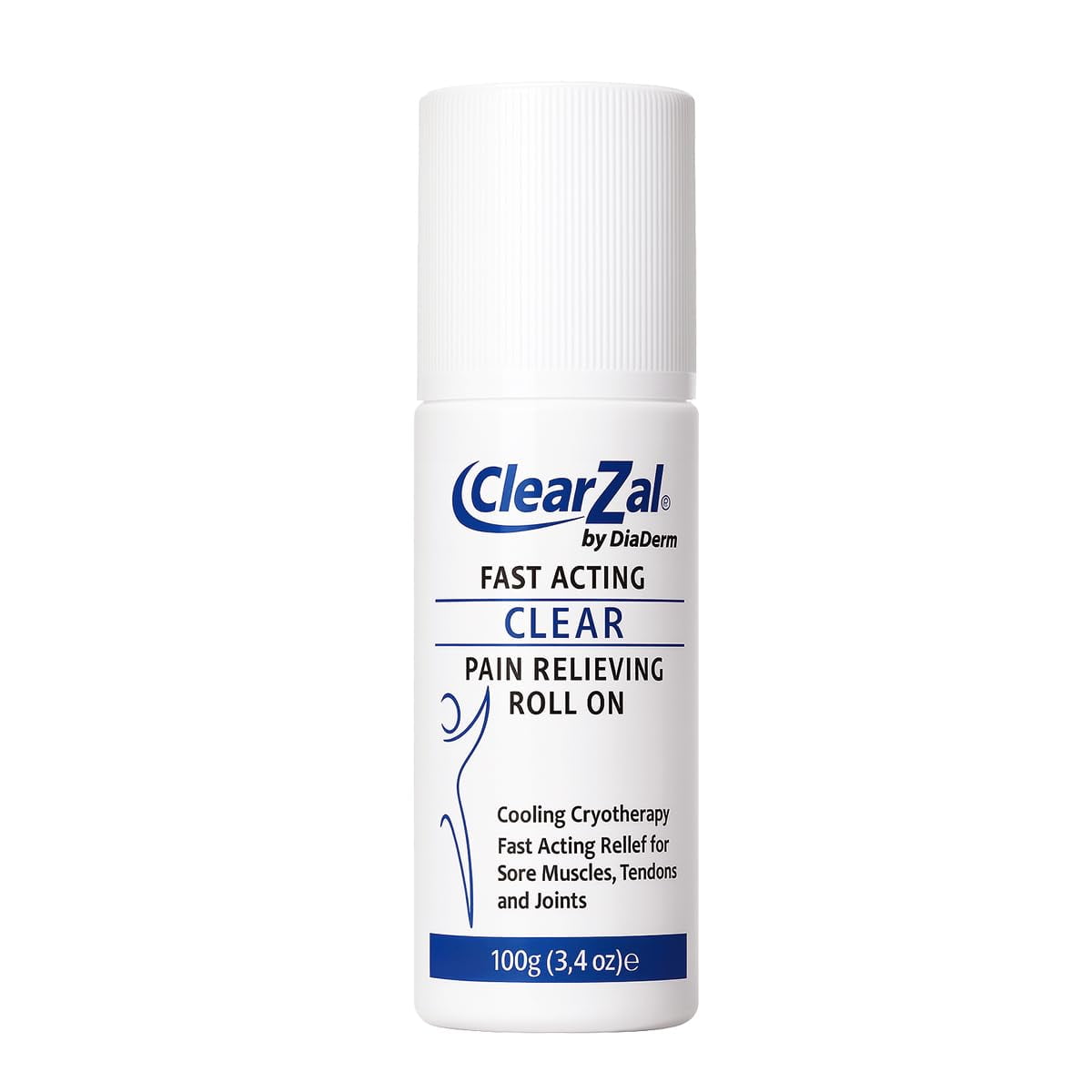 ClearZal Cooling Massage Roll On Gel with Menthol, Glucosamine and Boswellia, Refreshing Body Care Formula for Muscles and Joints, Non-Greasy, 3.4 oz