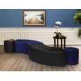 thumbnail image 2 of Regency Upholstered Soft Aurora Curved Plush Semi-Circle Ottoman - Naval Blue, 2 of 4