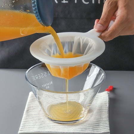 

Kitchen Ultra-Fine Nylon Mesh Strainer Plastic Sieve Fine Mesh Filter Spoon For Soy Milk Coffee Milk Yogurt Juice Kefir Honey Wine (100/200/400 Mesh)