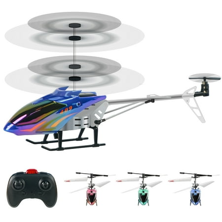 RC Helicopter,Remote Control Helicopter for Kids Mini DroneCosmic Flying Orb Toy Grame 2.4GHz RC Aircraft LED Light RC Toys for Kids Adults,Blue