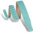thumbnail image 1 of Levy's Leathers 2.5" Suede Leather Guitar Strap Dandelion Emboss Design; Seafoam (MS26DE-SEA), 1 of 5
