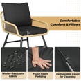 thumbnail image 4 of 4-Piece Outdoor Rattan Patio Bistro Sofa Furniture Set, Straight Leg Design with Washable Seat Cushions & Tempered Glass Top Table, All-Weather Conversation Set for Garden, Balcony, Porch & Poolside, 4 of 6