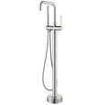 thumbnail image 3 of Vinnova Delara Freestanding Bathroom Chrome Tub Faucet with Hand Shower in Satin Nickel, 3 of 5