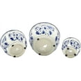 thumbnail image 4 of Galt International Blue & White Floral Porcelain Ceramic Decorative Flower Pot 8"/6"/4.5" Garden Pots Chinese Asian Design - Set of 3 Round Fluted, 4 of 16