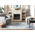 thumbnail image 3 of SAFAVIEH Micro-Loop Braylon Floral Area Rug, Ivory/Navy, 5' x 5' Square, 3 of 14