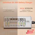 thumbnail image 2 of Cargador de baterías EBL-C9042W con 8 pilas AA Ni-MH de 2800 mAh, 2 of 8