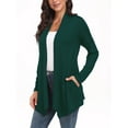 thumbnail image 4 of JWD Womens Casual Lightweight with Pocketes Long Sleeve Open Front Cardigan Dark Green-S, 4 of 6