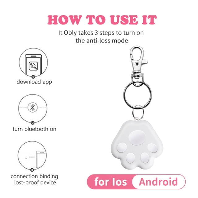 Mini Localisateur de Clés Portable en Temps Réel, Dispositif de Recherche en Temps Réel avec Pendentif Lanière, Dispositif Bluetooth Anti-Perte, Localisateur Sans Fil