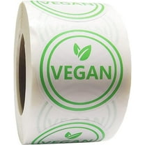 Vegan Food Rotation Labels,1.5 Inch Round Circle Dot Vegan Stickers(500 pcs per roll)