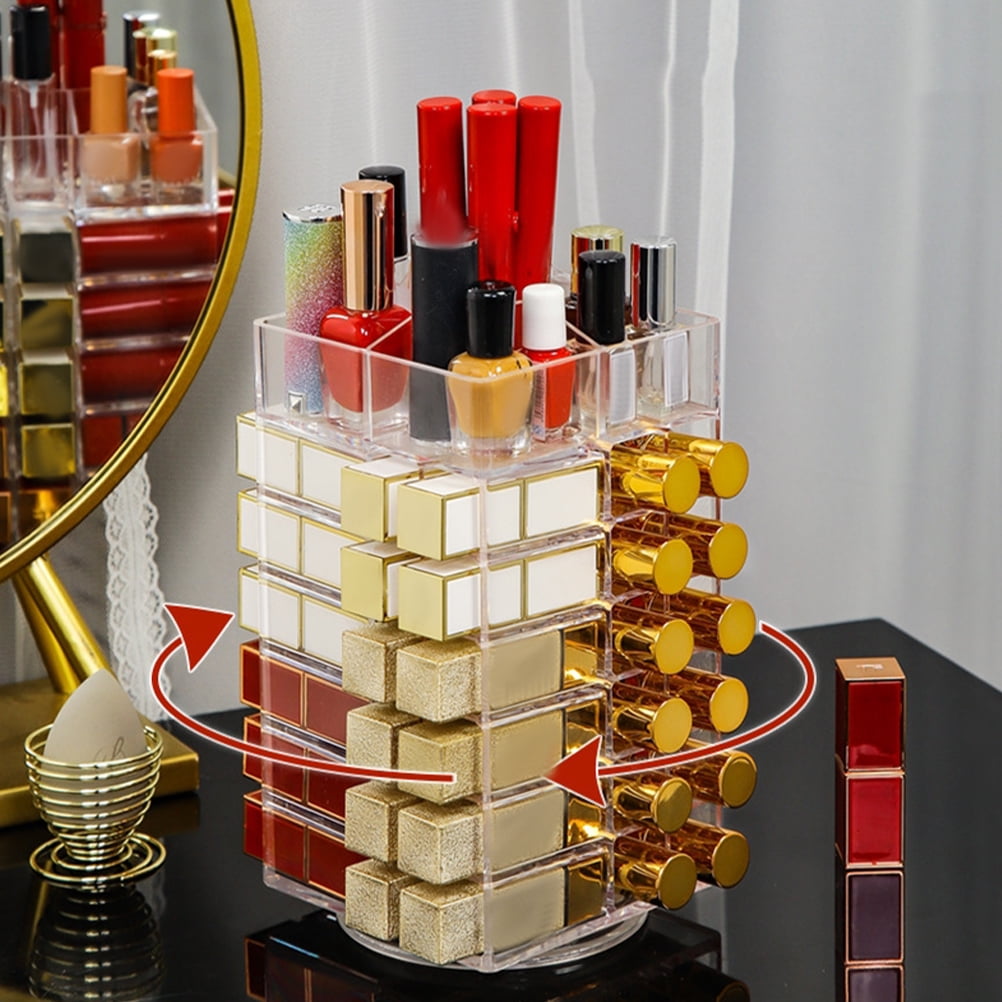Lipstick Holder Acrylic Rotating Lipstick Organizer Desktop Lip Gloss Display Stand