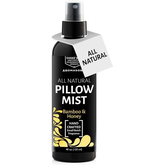 Aromasong Bamboo & Honey Pillow Spray, Natural Linen & Bed Mist for Relaxation, Aromatherapy Essential Oils, 4 fl oz