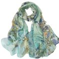 thumbnail image 4 of UJNDER Shawl for Formal Dress Lightweight Floral Print Chiffon Scarf Elegant Versatile Shawl Wrap for Summer Sun Large Scarf Green_001,One Size, 4 of 4