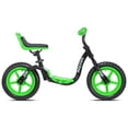 KaZAM 12" Child's Balance Bike, Helmet and Pad Set, Black/Green