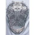 thumbnail image 4 of HEADS OR TAILS Mens Geometric Skull Rhinestone Hoodie, White, M, 4 of 6