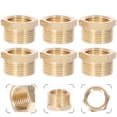 thumbnail image 3 of FELTECHELECTR Adaptador de latón de 6 piezas, reductor de rosca de 3/4" a 1/2", conector de manguera de jardín, adaptador de tubo de manguera, 3 of 3