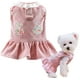 thumbnail image 1 of Vestido de arnés para perros con anillo de correa Estampado de conejo Princesa Falda para mascotas Ropa para gatos Ropa para cachorros para perros pequeños y medianos Chica Traje para perritorosaL, 1 of 5