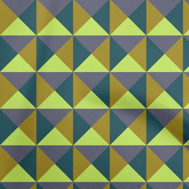 oneOone Polyester Spandex Teal Green Fabric Geometric Sewing Material Print Fabric By The Yard 56 Inch Wide