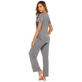 thumbnail image 6 of Ekouaer Women's Maternity Nursing Pajamas Cotton Sleepwear Set Soft Pregnancy Breastfeeding PJ Set Black M Dark Grey L, 6 of 7