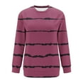 thumbnail image 3 of Jsaierl Sweatshirt for Women Cute Striped Graphic Sweatshirts Crewneck Holiday Sweater Tops Comfort Long Sleeve Shirts Fall Saving, 3 of 4