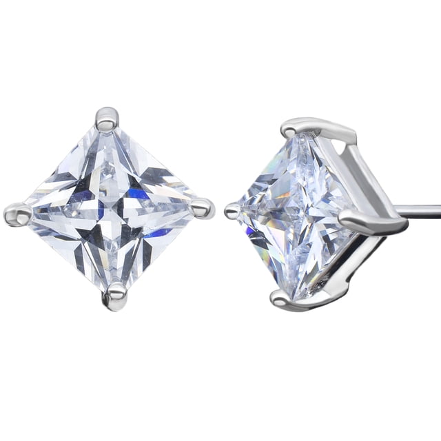 Aretes Ocean Heart ACN11-13-99 de oro blanco con cristal austriaco