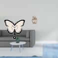 thumbnail image 2 of Reloj de pared con estatua abstracta de resina acrílica, decoración moderna, escultura artística de mariposa y flor, adecuado para sala de estar, dorm, 2 of 8