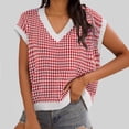 thumbnail image 2 of Busydd Womens Sweaters Trendy Striped Sleeveless Sweater Vest for Women Casual Comfy V Neck Knit Pullover Womens Sweater M, 2 of 6