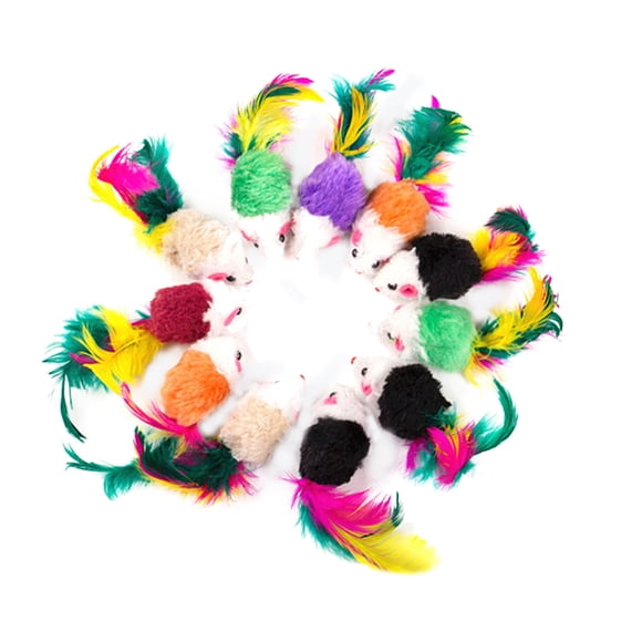 Paquete de 10 Mini ratones falsos Billuyoard para mascotas juguete interior y exterior color aleatorio
