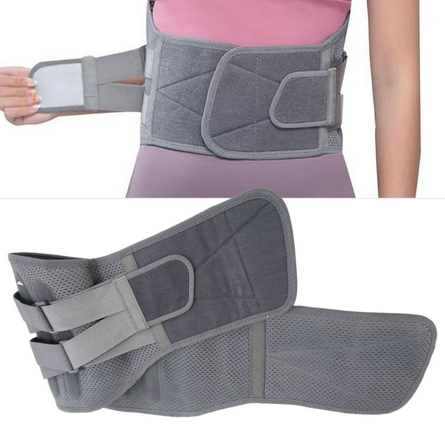 Back Brace, 5 Built In Plates Breathable 4 Detachable Steel Plates Lumbar Support Belt Gifts for Herniated Disc for Men