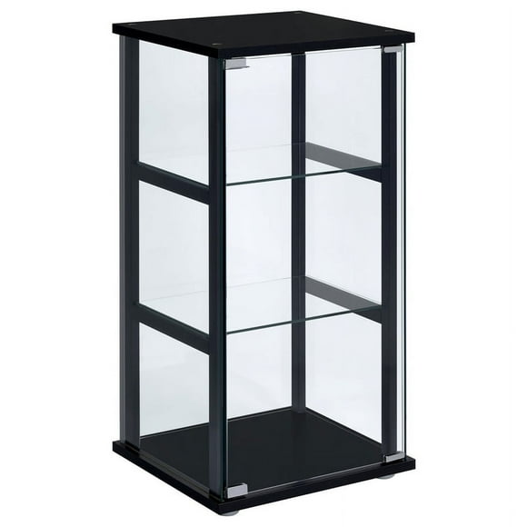 Coaster Cyclamen 3-shelf Glass Curio Cabinet Black and Clear