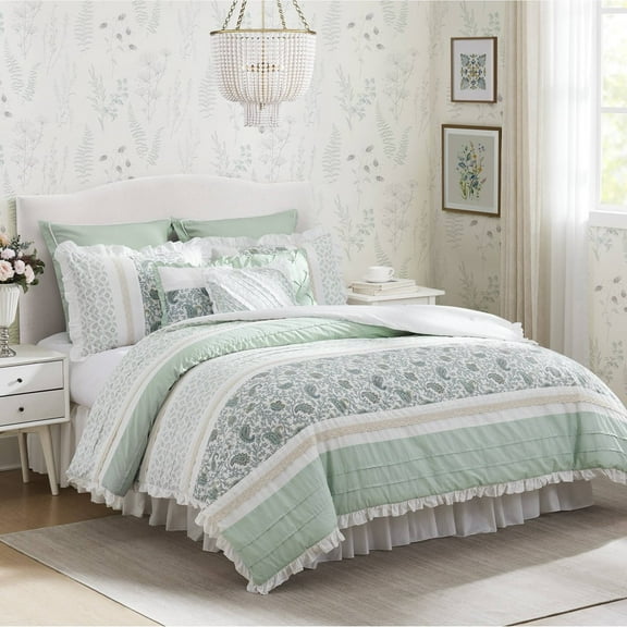 Bedding Sets 9 Piece Cotton Percale Comforter Set Aqua Cal King,Bed Sets