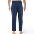 thumbnail image 4 of AherBiu Mens Linen Pants Drawstring Elastic Waisted Straight Leg Trousers Causal Loose Summer Fall Beach Pants, 4 of 8