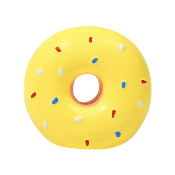 Durable Latex Donut Interactive Squeaky Chew Toy For Teething Puppies And Dogs Pet Toys