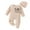 F012-Beige, variant on Christmas Newborn Baby Girl Footies Romper Ruffle Long Sleeve Sleeper Zip Up Footed Pajamas Jumpsuit And Headband Coming Home Outfits Christmas Outfits