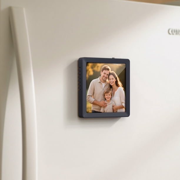 Altavoz Bluetooth Marco de música magnético Soporte de escritorio Adhesivo para refrigerador Se puede insertar Tarjeta Se puede reemplazar Altavoz de foto Altavoces Bluetooth de plástico