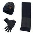 thumbnail image 2 of 3Pcs/Set Mens Winter Hat Scarf with Touchscreen Gloves Knit Beanie Hat Themal Gloves Long Scarf Set with Fleece Lined for Women Men, 2 of 8
