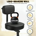 thumbnail image 6 of Adjustable Guitar Stool with Built-in Guitar Hook, Folding Chair with Backrest & Footrest, for Acoustic/Electric Guitar, Bass, Home Studio, Gig, 6 of 11