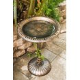 thumbnail image 3 of XBrand Lightweight Plastic Flower Design Birdbath and Birdfeeder, Outdoor Garden, Yard, Lawn, Porch Decor, 33 Inch Tall, Bronze, 3 of 13