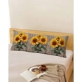 thumbnail image 5 of Summer Sunflower Body Pillow Cover 20 x 60 Inch Decorative Pillow Cover Vintage Wood Floral Botanical Rustic Lumbar Pillowcase Seasonal Rectangle Cushion Case for Couch Sofa Bed Living Room, 5 of 7