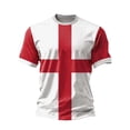 thumbnail image 2 of England 2026 Soccer Cup Fan Jersey for Men, Short Sleeve Crew Neck Shirt with Red & White Cross Pattern, Breathable Athletic Top, 1 PC Beige L, 2 of 4