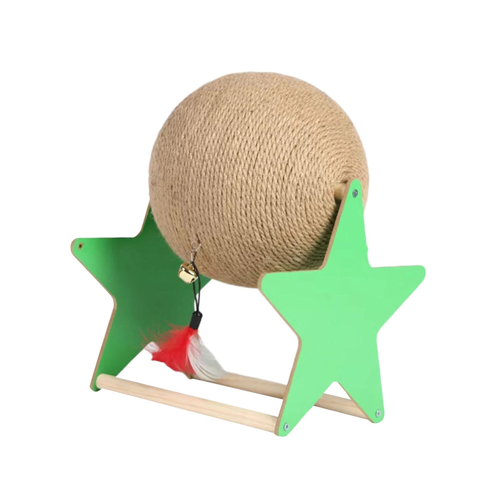 FITYLE Cat Scratcher Toy Rabbit Toy Space Saving with Bell Sturdy Multipurpose Cat Scratching Ball for Indoor Kitties to Grind Claws Large