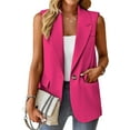 thumbnail image 2 of 2024 Summer Sleeveless Blazer Jackets for Women Lightweight Fashion Casual Open Front Work Office Vest Tops Pockets, 2 of 6