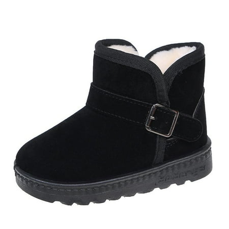 

Snow Boots for Girls Boys Comfort Faux Fur Lined Non Slip Children Winter Booties
