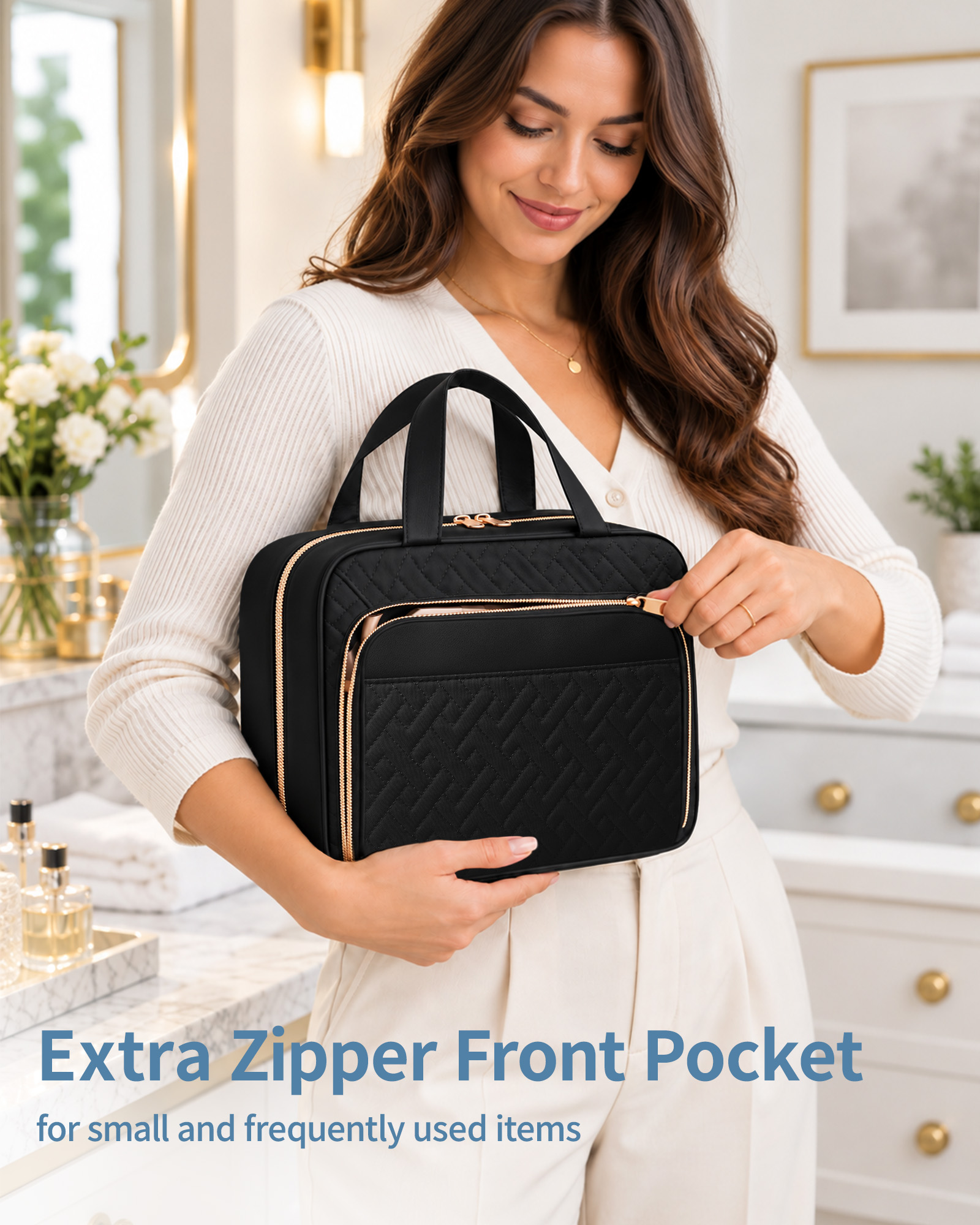 HOTOR Waterproof Hanging Toiletry Bag Black photo 3