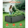 thumbnail image 2 of KFFKFF Metal Raised Garden Bed, 8 x 4 x 2 ft Outdoor Galvanized Planter Box, Open Bottom Design, Spacious Planter for Vegetables, Flowers, Herbs, and Succulents, Dark Gray, 2 of 9